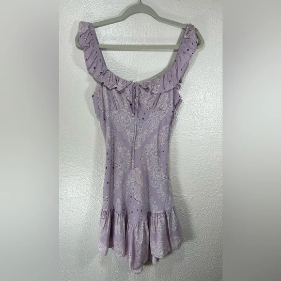 Lovers + Friends Light Purple Bandana Barton Mini Dress Women’s Small Summer - Picture 16 of 16